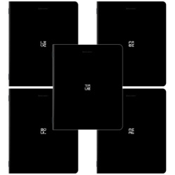 Тетради ДЭК А5 48 л. КОМПЛЕКТ 5 шт. BRAUBERG, скоба, клетка, SoftTouch, "GLOOM", 404964