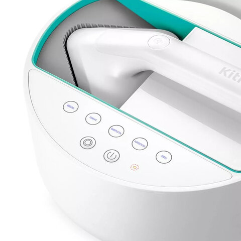 Отпариватель KITFORT KT-9110-3, 2180 Вт, пар 45 г/мин, резервуар 0,6 л, 5 режимов, 2 насадки, белый, КТ-9110-3