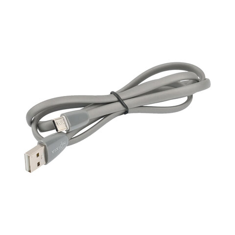 Кабель силиконовый USB-Type-C, 1 м, VIXION PRO VX-12c, для зарядки и передачи данных, серый, 03042, БП-00000963