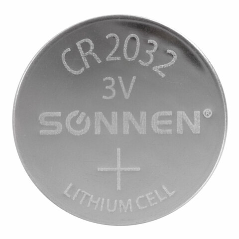 Батарейки литиевые SONNEN Lithium CR2032, "таблетки, дисковые, кнопочные", КОМПЛЕКТ 4 шт., блистер, 457142