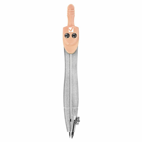Готовальня BRAUBERG SCHOOL KIT, 11 предметов, циркуль 115 мм, циркуль 125 мм, чертежные принадлежности, персиковый цвет, 210717