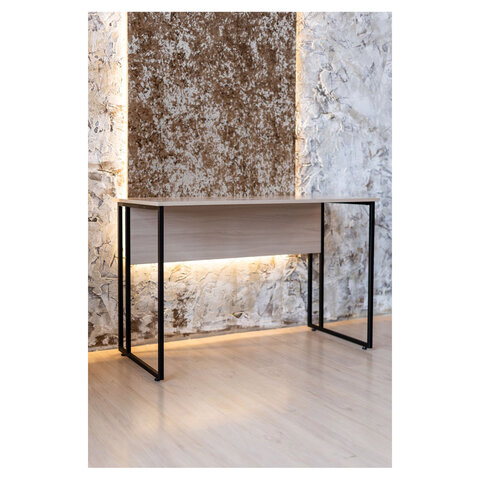 Стол BRABIX "SMART CD-019", 1180х600х770 мм, ЛОФТ, металл/ЛДСП ясень шимо светлый, каркас черный, 641947