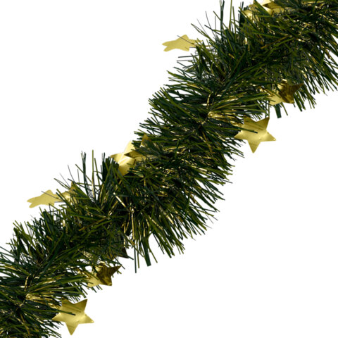 Мишура (1 штука) с декором, диаметр 70 мм, длина 2 м, матовая, ассорти 4 дизайна, ЗОЛОТАЯ СКАЗКА, 592424