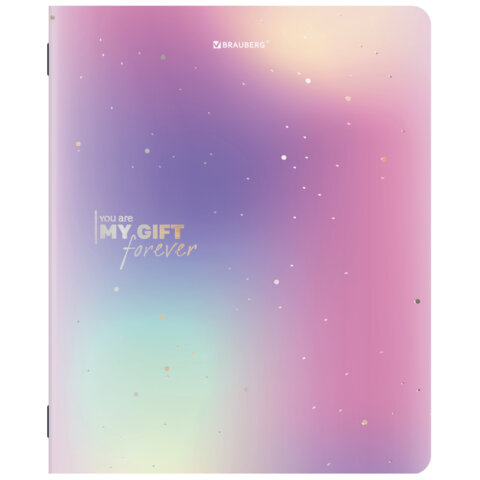 Тетради ДЭК А5 48 л. КОМПЛЕКТ 5 шт. BRAUBERG, скоба, клетка, матовая ламинация, фольга, "SHINE", 404962