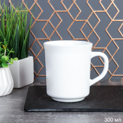 Кружка 300 мл ШТУЧНО гладкаяCB300/6 (white) (уп 48) Акция