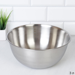Чаша-салатник 3 л металл / S-102 /уп 100/ 0,265/ 24,7х11,2 см