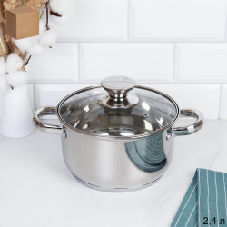 Кастрюля 2.4л,Аванта / LB-1106E-6-2,4 /уп 1/ индукция/ Гофрокороб/ KISIGA