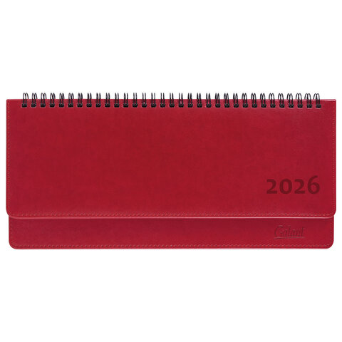 Планинг датированный 2026 305х140 мм GALANT "Ritter", под кожу, красный, 117237