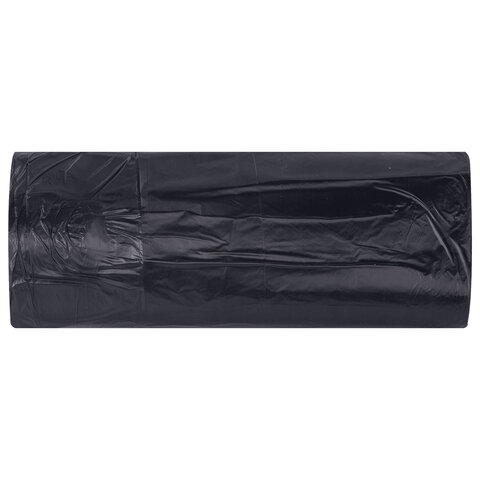 Мешки для мусора 60 л, черные, в рулоне 20 штук, сверхпрочные, ПВД 45 мкм, 50x70 см, LAIMA, 702654