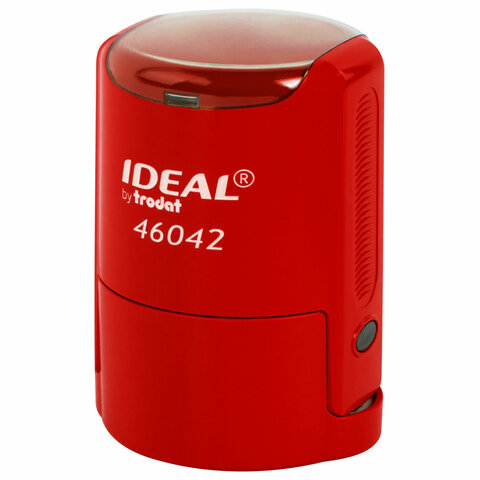 Оснастка для печатей оттиск D=42 мм, синий, TRODAT IDEAL 46042, корпус КРАСНЫЙ, крышка, подушка,125311