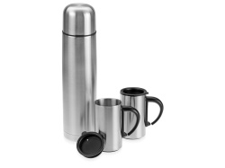 Набор «Коретто»: термос и 2 термокружки, Цвет серебристый