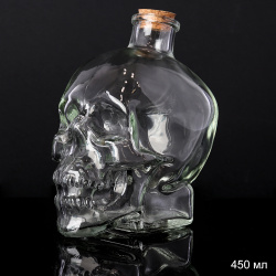 Графин-штоф Череп 450 мл / WR-400 /уп 36/ пробковая крышка