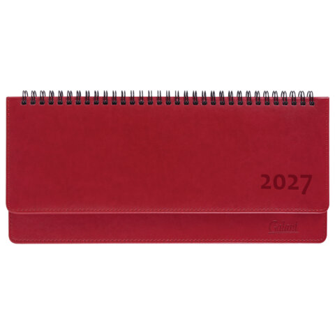 Планинг датированный 2027, 305х140 мм, GALANT "Ritter", под кожу, красный, 118207