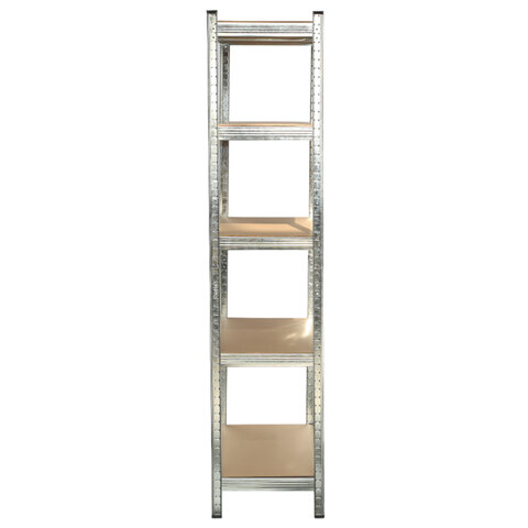 Стеллаж металлический BOOMHOUSE (БУМХАУС) безболтовой, 1800x900x400 мм, 5 полок МДФ, серебристый, 291412