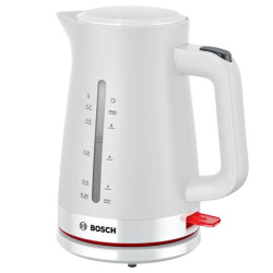 Чайник BOSCH TWK3M121, 1,7 л, 2400 Вт, закрытый нагревательный элемент, пластик, белый
