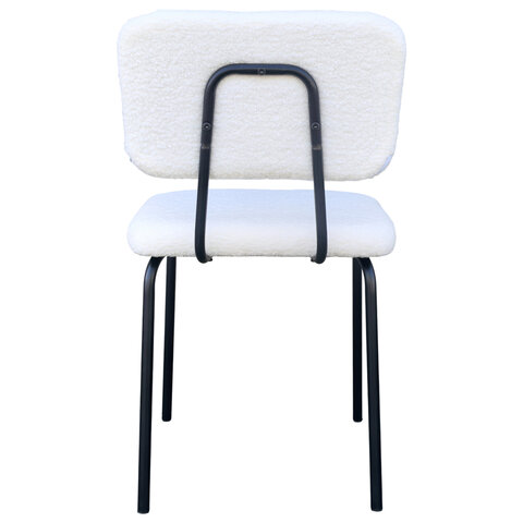 Стулья BRABIX "Ideal CF-080", КОМПЛЕКТ 4 шт., черный каркас, букле белый, 533254