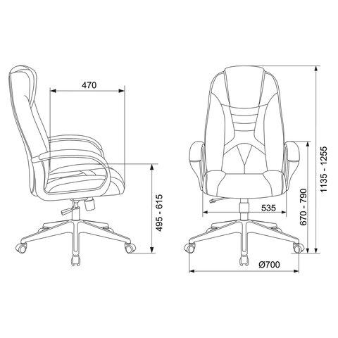 Кресло компьютерное ZOMBIE 8, экокожа, черное, 1583069
