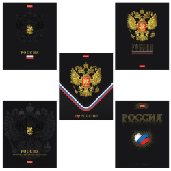 Тетрадь А5 48 л., HATBER, скоба, клетка, матовая ламинация, 3D-фольга, 3D-лак, Россия (микс), 093210, 48Т5лофлВ1