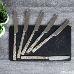 Нож столовый 6 штук Золото Мелисса Глянец / MJX42 /уп 100/