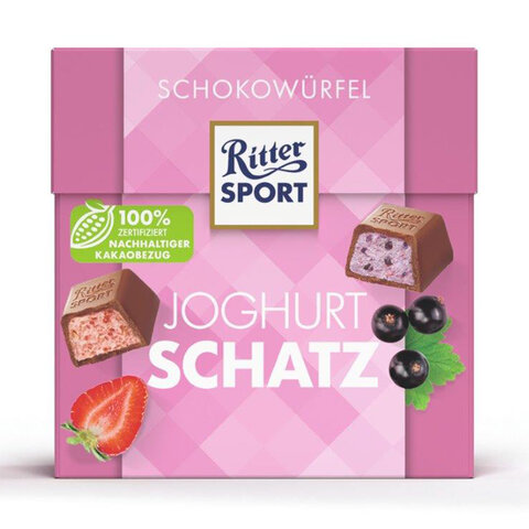Шоколадные конфеты RITTER SPORT "JOGHURT SCHATZ", набор 3 вкуса, 22 конфеты, 176 г