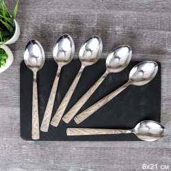 Ложка столовая 6 штук Золото Мелисса Глянец / MJX41 /уп 100/