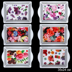 Поднос прямоугольный с ручками 35х24/ 811712/8116 /уп 150/