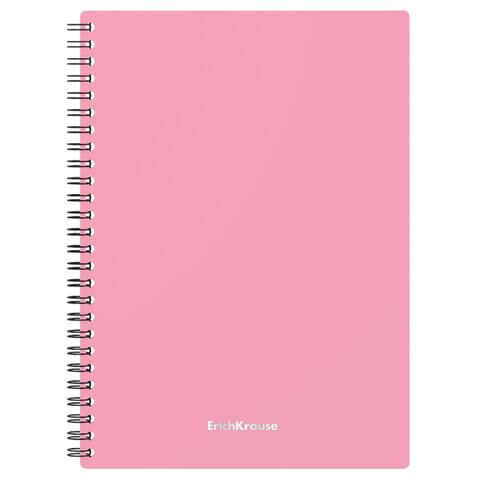 Тетрадь обложка пластик, А5, 80 л., спираль, клетка, ErichKrause, "Pastel" ассорти (4 вида), 50162