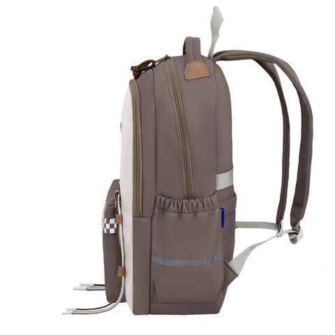 Рюкзак BRAUBERG STYLE, 2 отделения, 4 кармана, "Brown checks", коричневый, 40х26х15 см, 274412