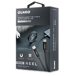 Кабель REEL, Type-C - Type-C, 60W, USB2.0, 1.2м, черный, OLMIO