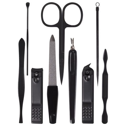 Универсальный набор для маникюра и педикюра 9 в 1 в футляре, MINI, красный, WBZ, 609493