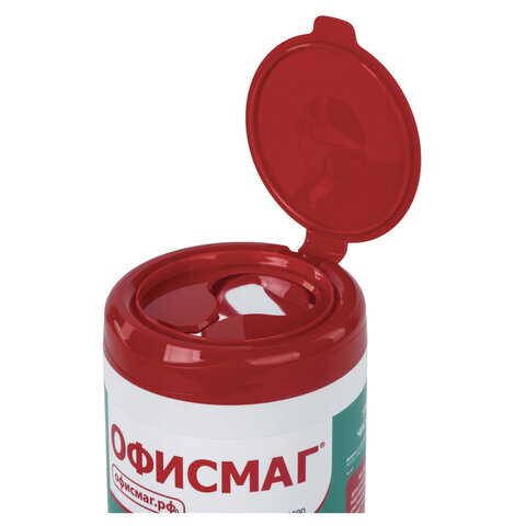 Салфетки для экранов всех типов и пластика ОФИСМАГ с ароматом "АБРИКОС", туба 100 шт., влажные, 511690