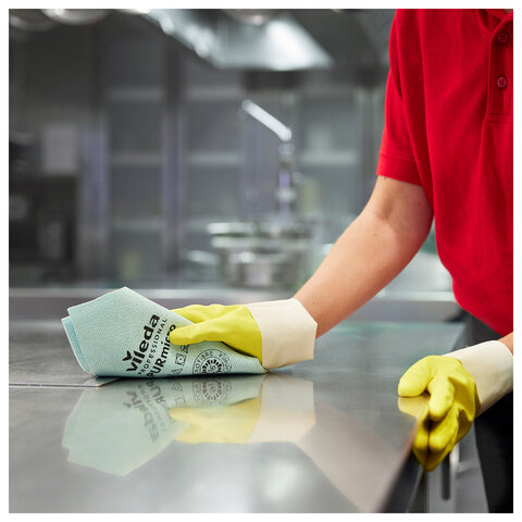 Салфетки VILEDA "ПУРмикро Актив" КОМПЛЕКТ 5шт, супервпитывание, микроволокно, зеленый 38*35см 174070