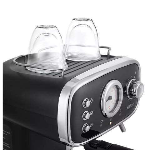 Кофеварка рожковая KITFORT КТ-736, 1100 Вт, объем 1,2 л, 15 бар, ручной капучинатор, черная