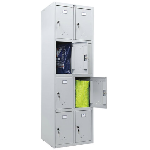 Шкаф металлический для сумок ПРАКТИК "ML/LS 24-60" восьмисекционный, 1830х600х500 мм, 33 кг, разборный, LS-24