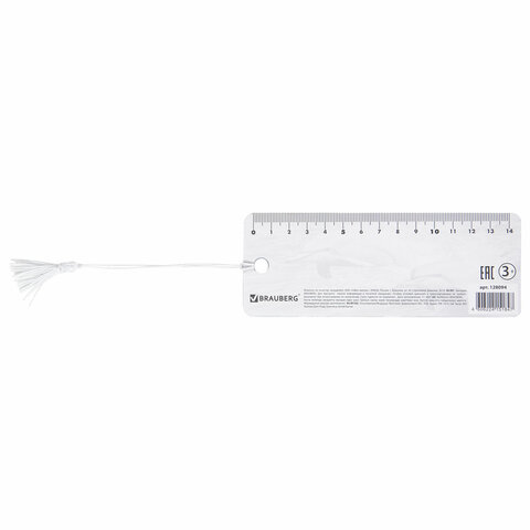 Закладка для книг с линейкой 3D-ОБЪЕМНАЯ BRAUBERG, "Дельфины", с декоративным шнурком, 128094