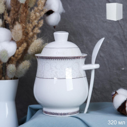 Банка для меда с ложкой 320 мл / TW-2133 /уп 48/ Кружево