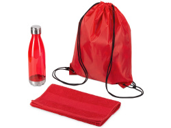 Спортивный набор с бутылкой и полотенцем «Beginner», Цвет красный
