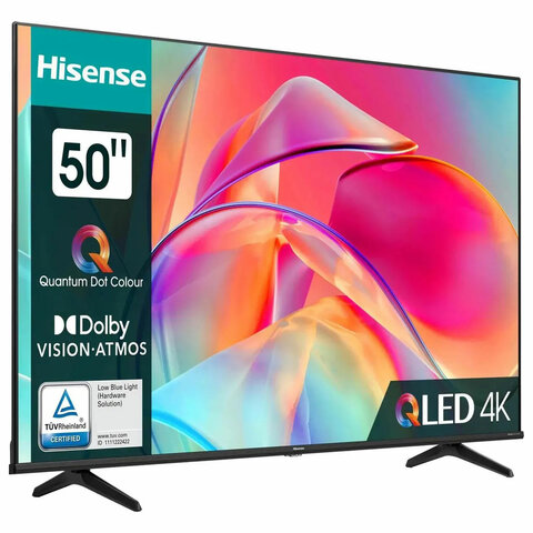 Телевизор HISENSE 50E7KQ, 50" (127 см), 3840 x 2160, 4K, 16:9, Vidaa, Wi-Fi, черный