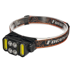 Фонарь налобный FOCUSray 1305 акку 18650 1200 мАН 3,7V .сенсор,индикатор зарядки,4 диода  4W+ 2 СОВ 3W 1/180, шт