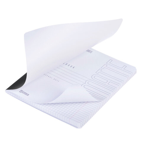 Тетрадь А5 96 л., HATBER, скоба, клетка, Soft-touch ламинация, SoloMatte "Черный бархат", 96Т5лВ1