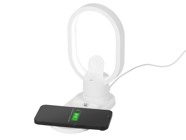 Беспроводная зарядная станция 4-в-1 «Portal» c лампой, 15 Вт, Цвет белый