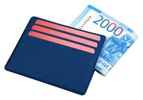 Картхолдер для 6 банковских карт и наличных денег «Favor», Цвет синий