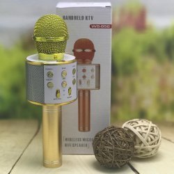 Беспроводной Bluetooth микрофон WS-858 (CT007) Розовое (красное) золото