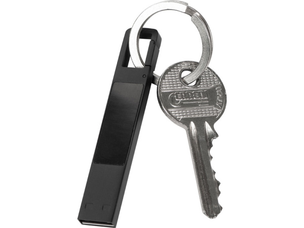 USB 2.0- флешка на 32 Гб c подсветкой логотипа «Hook LED», Размер 32Gb, Цвет темно-серый, белая подсветка