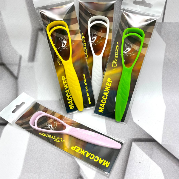 Очиститель языка Свежесть 153х33х5мм. Цвета Микс