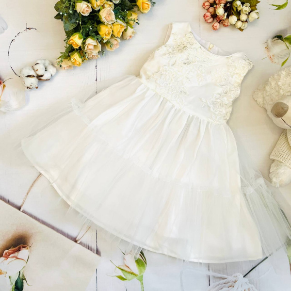 Платье нарядное с бантом для девочки Bebika (17/30-10), верх: 100% полиэстер, подкладка: 100% натуральный хлопок