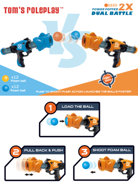 Детская игрушка оружие Бластер Assault Gun 29 см с мишенью, мягкими игровыми снарядами 12шт. 3+