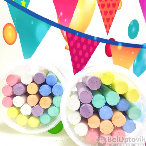 Мелки для рисования Genio kids 7 цветов по 3 мелка (набор 21 шт.), в ведерке