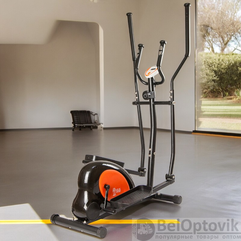 Эллиптический тренажер Оранжево-черный / Укрепляет здоровье и физическую форму