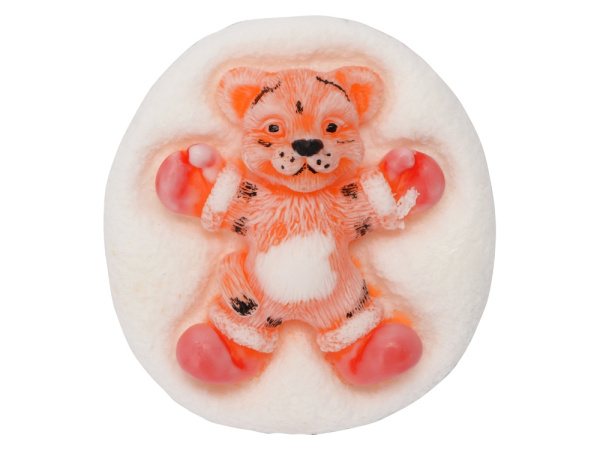 Мыло ручной работы «Тигренок Да Винчи», Цвет белый/оранжевый